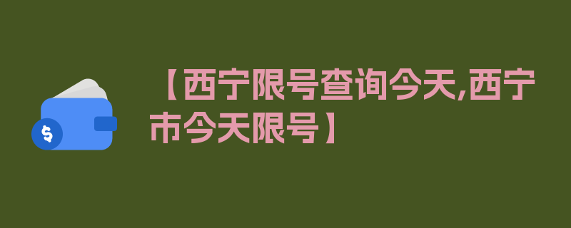 【西宁限号查询今天,西宁市今天限号】