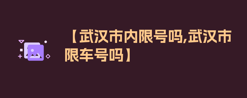 【武汉市内限号吗,武汉市限车号吗】