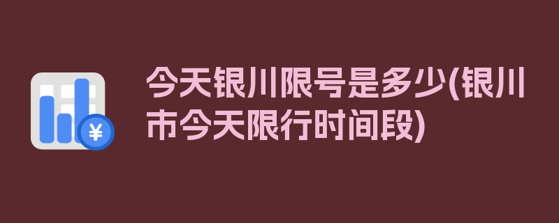 今天银川限号是多少(银川市今天限行时间段)