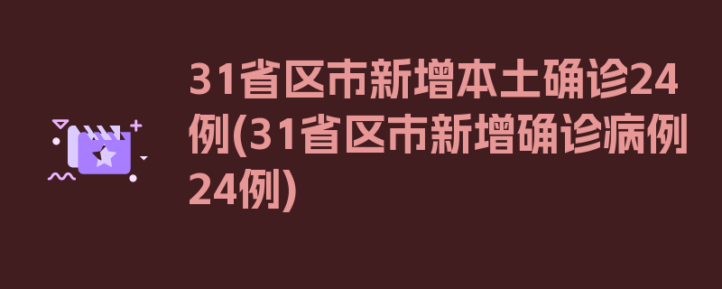 31省区市新增本土确诊24例(31省区市新增确诊病例24例)