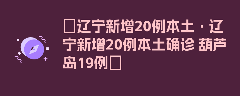 〖辽宁新增20例本土·辽宁新增20例本土确诊 葫芦岛19例〗