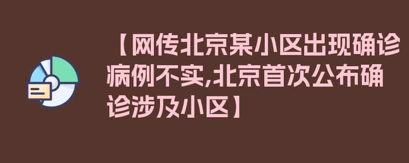 【网传北京某小区出现确诊病例不实,北京首次公布确诊涉及小区】