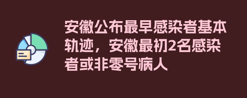 安徽公布最早感染者基本轨迹，安徽最初2名感染者或非零号病人