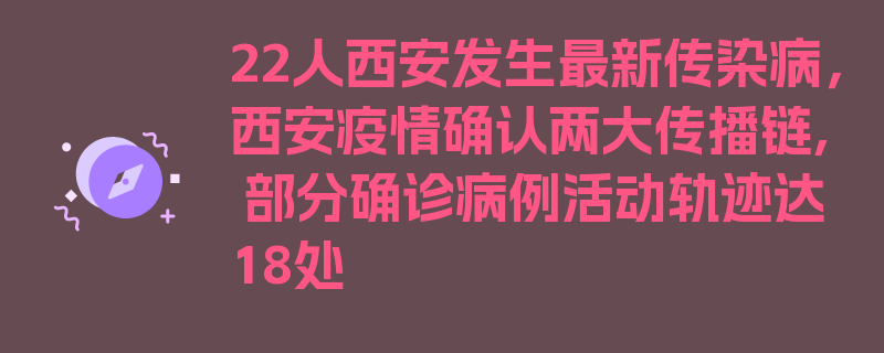 22人西安发生最新传染病，西安疫情确认两大传播链, 部分确诊病例活动轨迹达18处