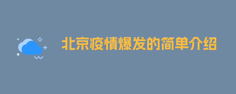 北京疫情爆发的简单介绍