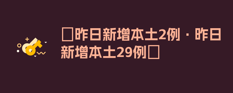 〖昨日新增本土2例·昨日新增本土29例〗