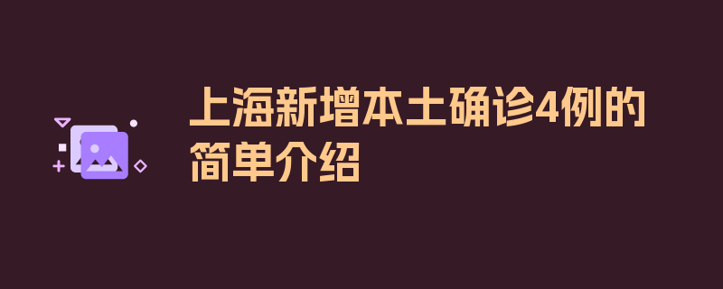 上海新增本土确诊4例的简单介绍