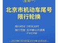 北京限行尾号时间表(北京限行尾号时间表最新)