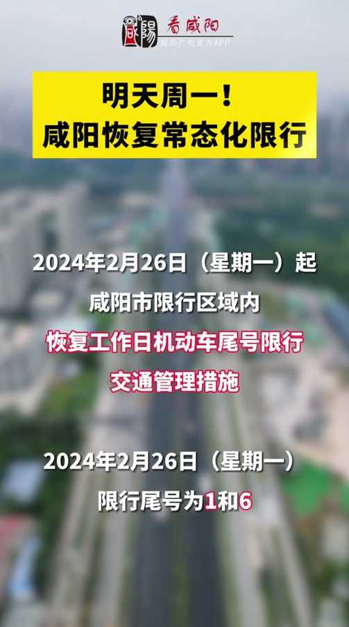 2024咸阳限行最新规定