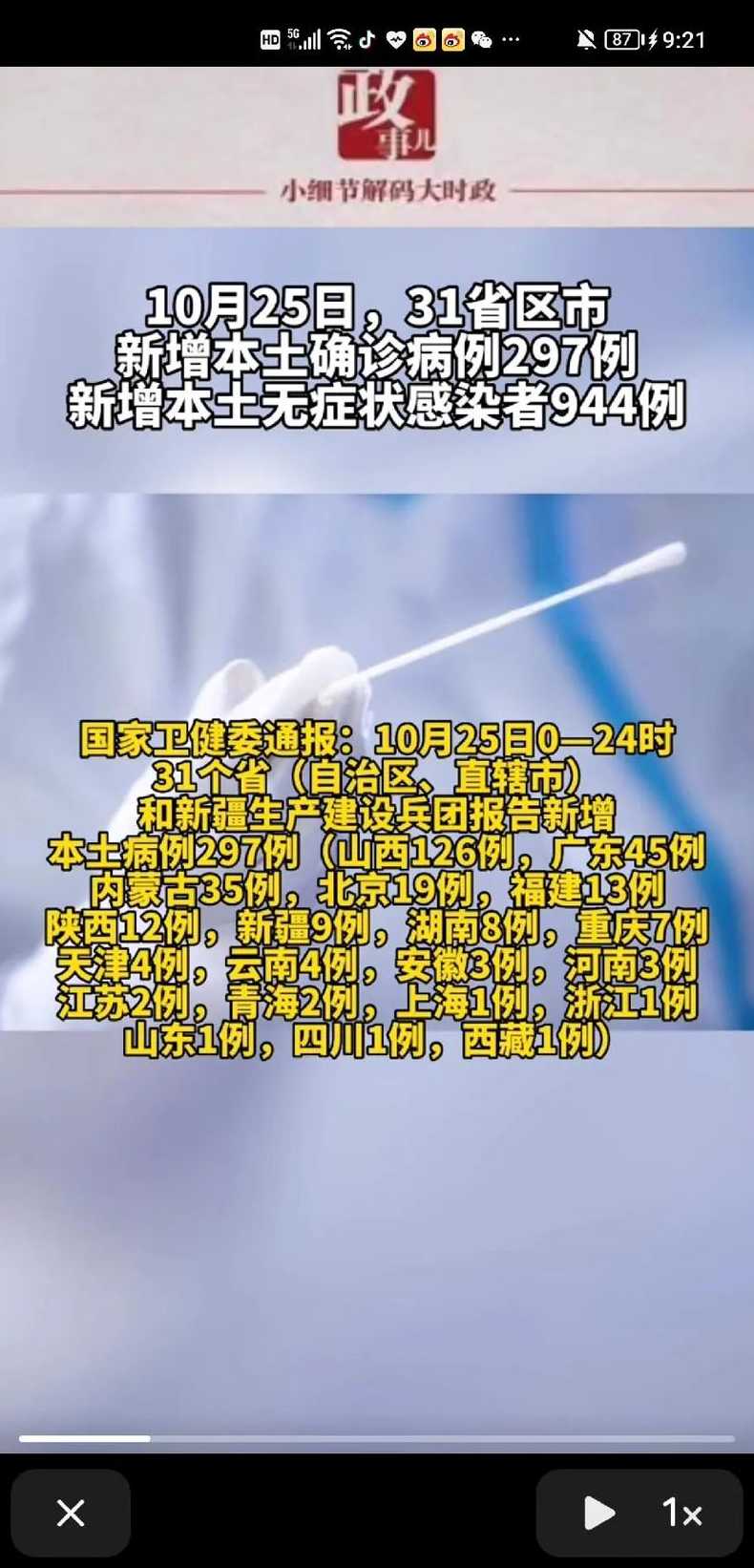 10月30日广州新增本土确诊病例232例和无症状感染者295例