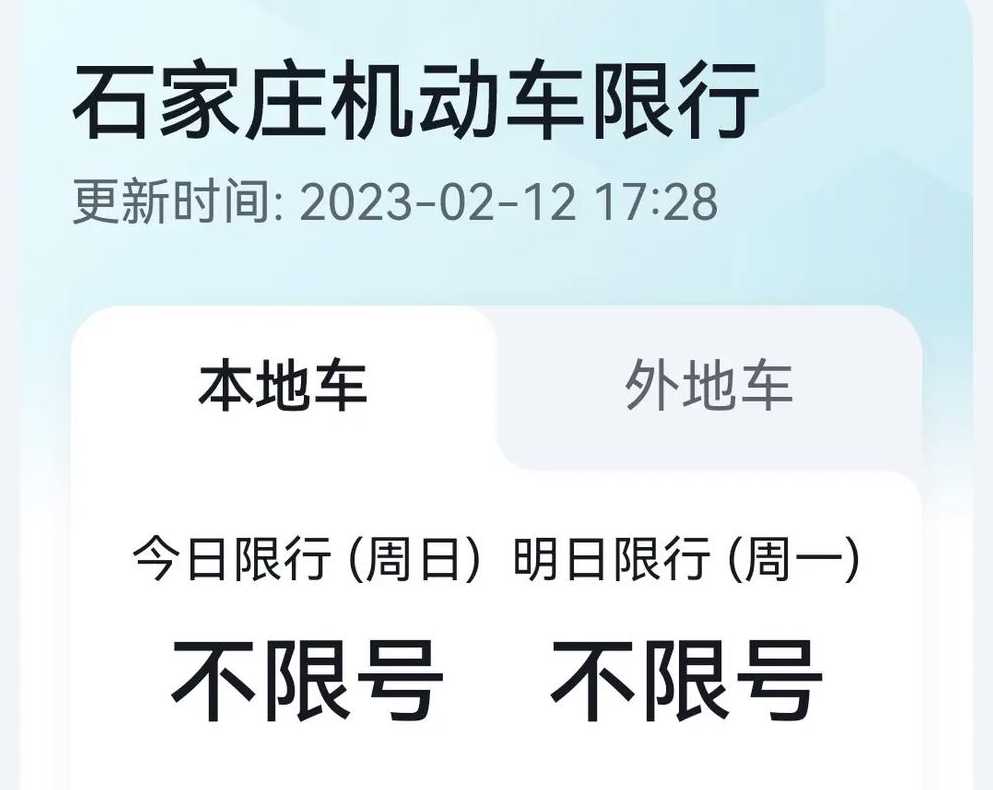 石家庄外地车限不限号?