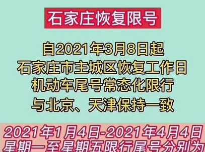 2023年石家庄限号详情